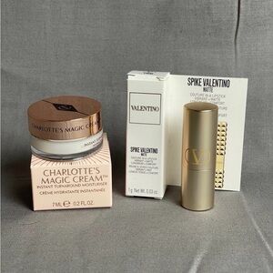 Charlotte Tilbury Magic Cream and Valentino Matte Lipstick Set